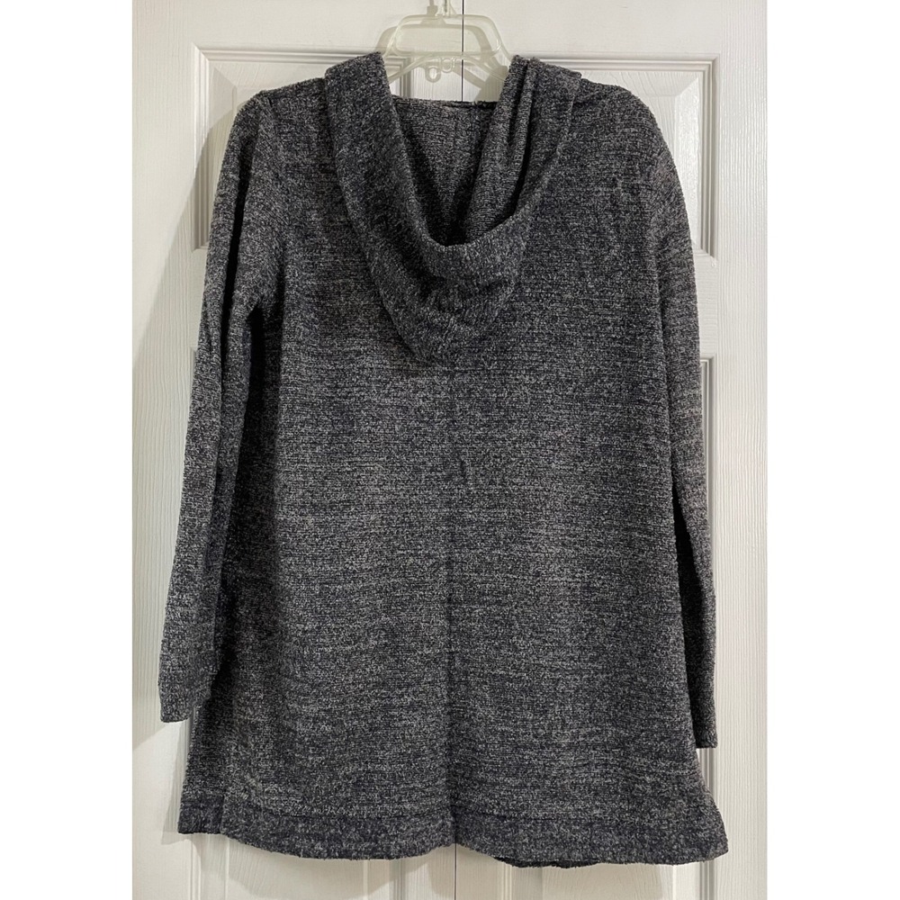 Barefoot Dreams CozyChic Lite Cardigan Hooded Pockets Navy Heathered Hooded L - Picture 15 of 16